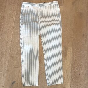 Lauren Ralph Lauren Cream Pants Navy Pinstripes